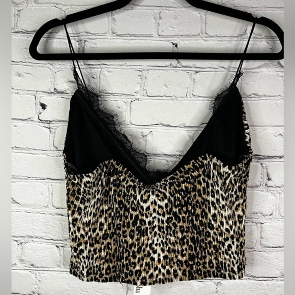 Endless Blu Holding On Lace Leopard crop top size large new with tags - Picture 2 of 9